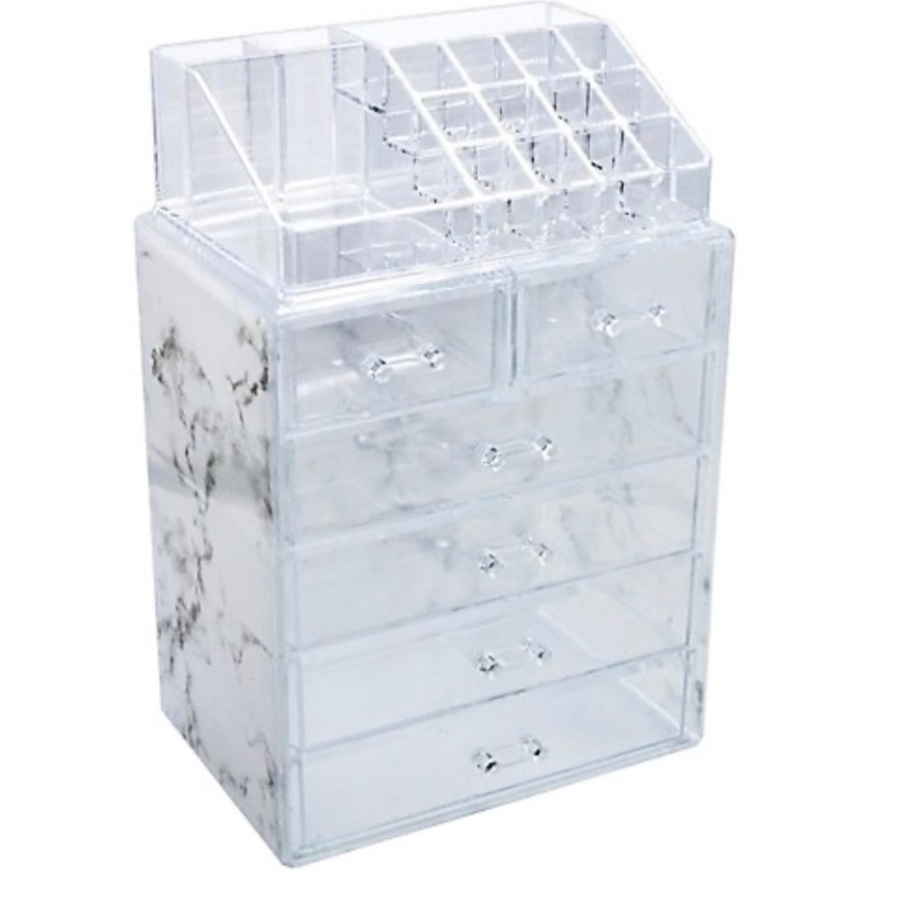 Make up organizer with marble design